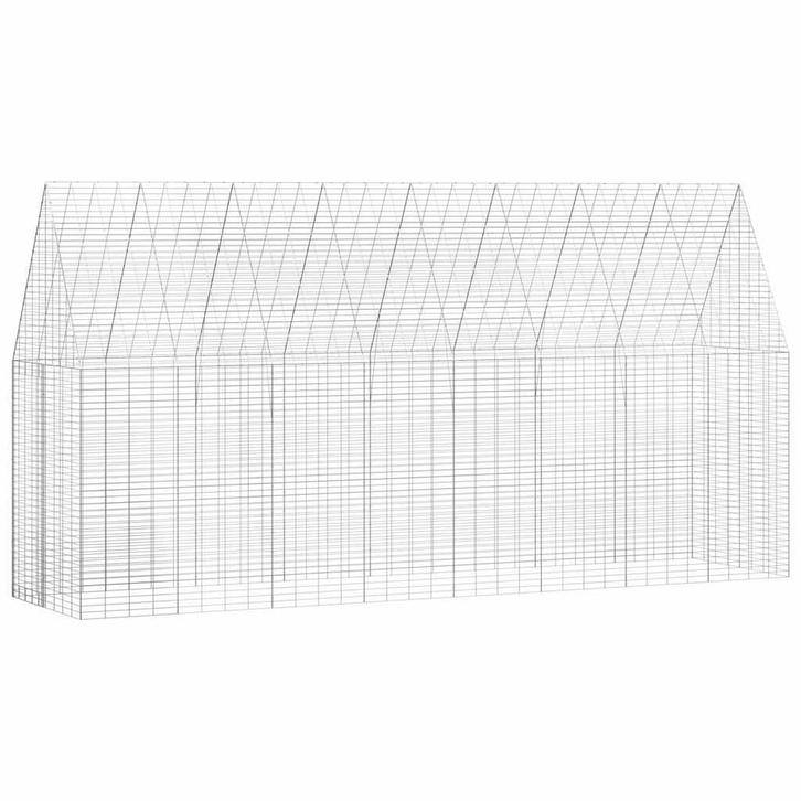 vidaXL Konijnenkooi Zilver 400 x 100 x 210 cm Gegevens staal, Animaux & Accessoires, Rongeurs & Lapins | Cages & Clapiers, Envoi