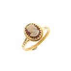 Vintage gouden ring met camee (klassiek, geelgoud), Handtassen en Accessoires, Ringen, Gebruikt, Overige kleuren, Ophalen of Verzenden