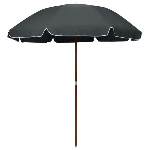 vidaXL Parasol met stalen paal 240 cm antracietkleurig, Tuin en Terras, Parasols, Nieuw, Verzenden