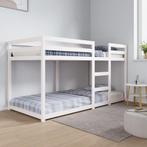 vidaXL Stapelbed massief grenenhout wit 90x200 cm, Huis en Inrichting, Verzenden, Nieuw
