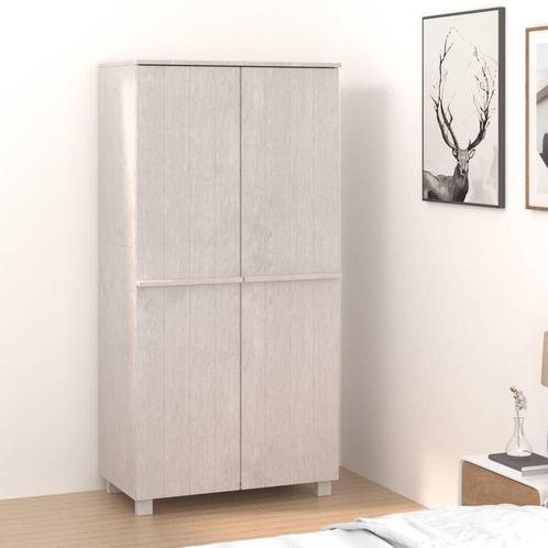 vidaXL Kledingkast HAMAR 89x50x180 cm massief grenenhout wit, Huis en Inrichting, Kasten | Kleerkasten, Nieuw, Verzenden