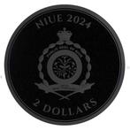 Niue. 2 Dollars 2024 1 oz Niue Bitcoin AI Cyborg Black, Postzegels en Munten