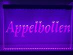 Appelbollen appel flappen neon bord lamp LED verlichting rec, Nieuw, Verzenden