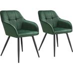 tectake Eetkamerstoel Marilyn, fluweeloptiek, gestikt patroo, Huis en Inrichting, Stoelen, Verzenden, Nieuw
