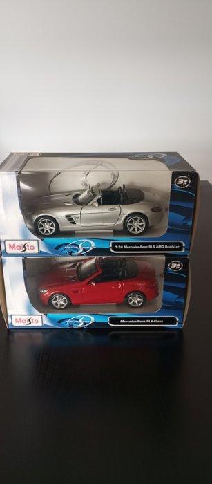 Maisto 1:24 - Modelauto  (2) - Mereces benz SLS AMG Roadster, Hobby en Vrije tijd, Modelauto's | 1:5 tot 1:12