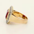 Ring - 18 karaat Geel goud Robijn - Diamant, Nieuw