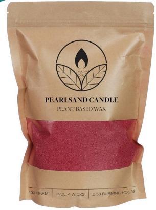 Kaarsenzand Pearl Sand Bordeaux inclusief 4 lonten 400 g, Hobby en Vrije tijd, Knutselen, Nieuw