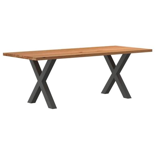 vidaXL Eettafel rechthoekig 220x90x74 cm massief eikenhout, Huis en Inrichting, Tafels | Eettafels, Nieuw, Verzenden