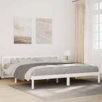 vidaXL Bedframe extra lang zonder matras grenenhout wit, Huis en Inrichting, Slaapkamer | Bedden, Verzenden, Nieuw