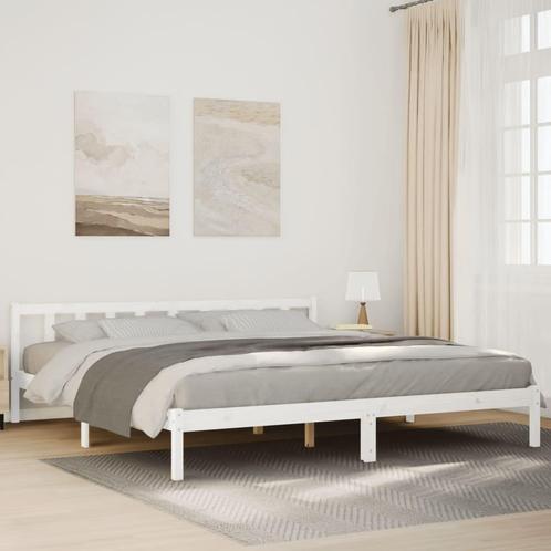 vidaXL Bedframe extra lang zonder matras grenenhout wit, Huis en Inrichting, Slaapkamer | Bedden, Nieuw, Verzenden