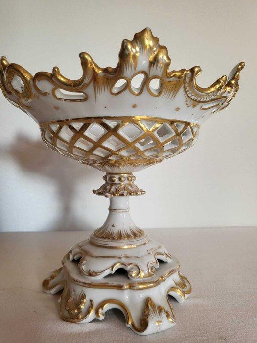Fruitmand (2) - Porselein - Paar opengewerkte bekers op voet, Antiek en Kunst, Antiek | Glaswerk en Kristal