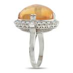 Ring Platina 0,65 ct diamant en opalen ring, Platina -, Handtassen en Accessoires, Ringen, Nieuw