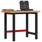 vidaXL Werkbank rechthoekig 100x60x83 cm massief beukenhout, Doe-het-zelf en Bouw, Werkbanken, Verzenden, Nieuw