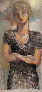 Patrice Landauer (1950-) - Portrait de femme, Antiquités & Art, Art | Peinture | Classique