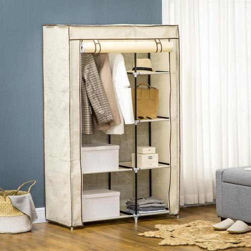 Opvouwbare Kledingkast - Trendy Style - 6 Vakken - Zwart, Huis en Inrichting, Kasten | Overige, Nieuw, Ophalen of Verzenden