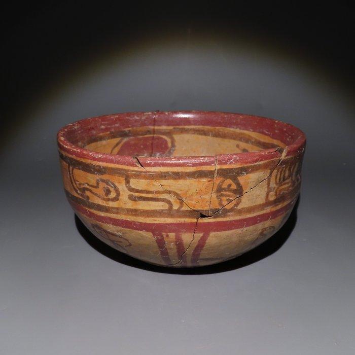 Mayan Terracotta Kom. 650 - 900 n.Chr. 15 cm diameter., Verzamelen, Mineralen en Fossielen