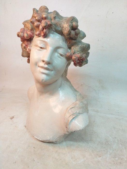 Beeld, Vrouw met tulband - 55 cm - Gips, Antiek en Kunst, Curiosa en Brocante