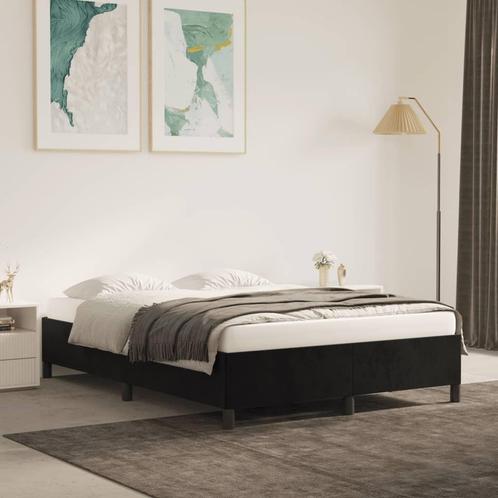 vidaXL Cadre de lit Noir 140x190 cm Velours, Maison & Meubles, Chambre à coucher | Lits, Neuf, Envoi