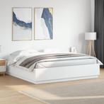 vidaXL Bedframe met LED-verlichting bewerkt hout wit 180x200, Huis en Inrichting, Slaapkamer | Bedden, Verzenden, Nieuw