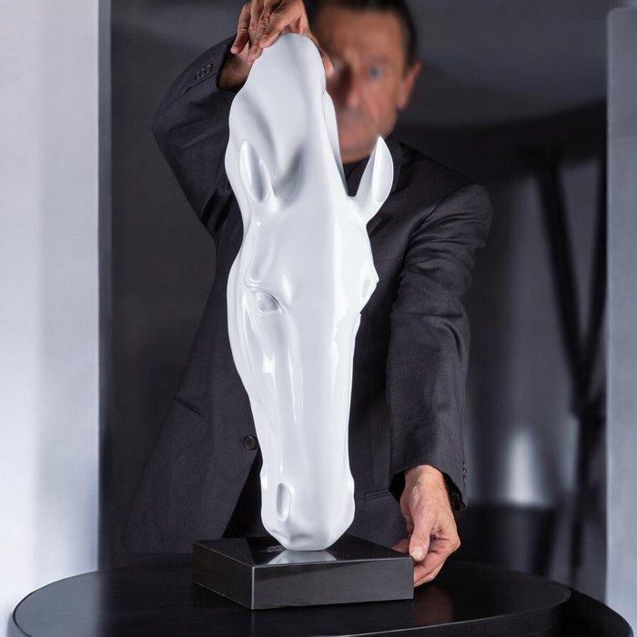 sculptuur, White Horse Head - 70 cm - Elegant Paardenkop -, Antiquités & Art, Curiosités & Brocante