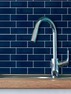 2dekans | Walplus Diepblauwe glanzende 3D-stickertegels 30,5, Ophalen of Verzenden