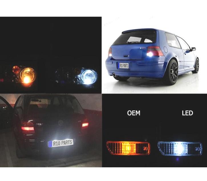 KIT 8 AMPOULES LED EXTÉRIEUR POUR VOLKSWAGEN VW GOLF 4 GTI 9, Auto-onderdelen, Verlichting, Verzenden