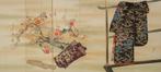 Byôbu  (vouwscherm) - Gelakt hout, zijde, brokaat - Japan, Antiek en Kunst