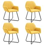 vidaXL Eetkamerstoelen 4 st stof geel, Huis en Inrichting, Stoelen, Verzenden, Nieuw
