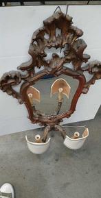 Wandspiegel (2) - Walnoot - spiegel en wandlamp, Antiek en Kunst