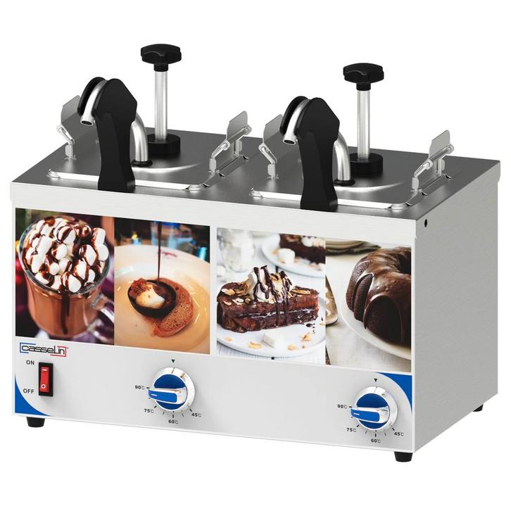 Sausdispenser | RVS | 2x 2.5L (1/6 GN) | Verwarmde Uitloop, Articles professionnels, Horeca | Équipement de cuisine, Envoi