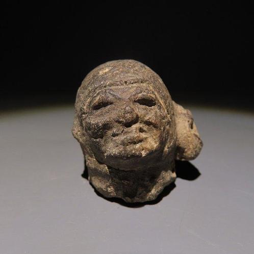 Maya Terracotta Hoofdfiguur. ca. 600 - 900 n.Chr. 3,7 cm, Verzamelen, Mineralen en Fossielen