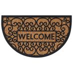 vidaXL Deurmat halfrond 45x75 cm rubber en kokosvezel, Tuin en Terras, Verzenden, Nieuw