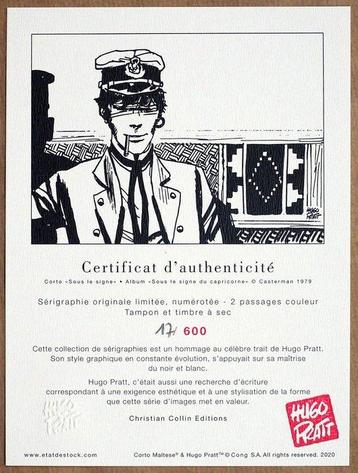 Pratt, Hugo - 1 Silkscreen - Corto Maltese - Sous le signe - beschikbaar voor biedingen