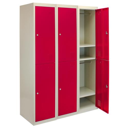 3 x Lockerkast Metaal - Rood - Tweedeurs - Flatpack, Maison & Meubles, Armoires | Casiers, Envoi