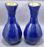 Handgesneden lapis lazuli Vazen paar - Hoogte: 193 mm -