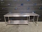 Werktafel | verrijdbaar | RVS | 260 cm, Gebruikt