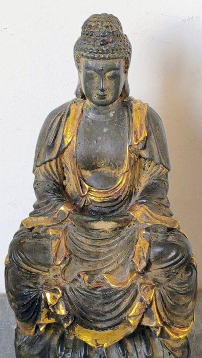 Beautifully pattinated ancient Boedha - Hout, Aardewerk,, Antiek en Kunst, Antiek | Overige Antiek