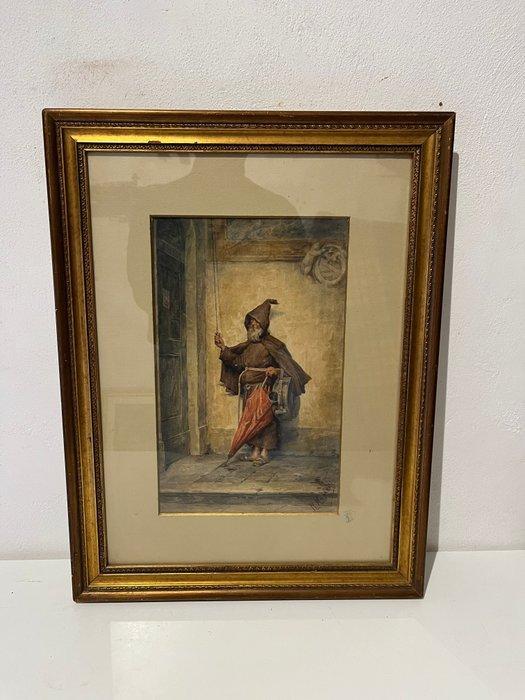 Romolo Maghelli (XIX) - Frate cappuccino, Antiek en Kunst, Kunst | Schilderijen | Klassiek