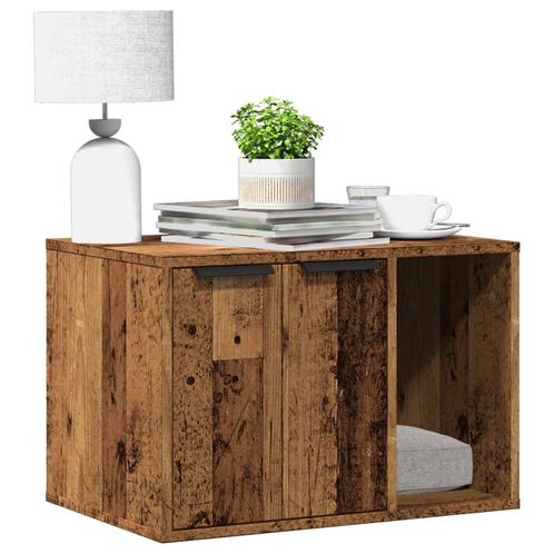 vidaXL Kattenbakkast 60x40x40 cm bewerkt hout oud, Dieren en Toebehoren, Katten-accessoires, Nieuw, Verzenden