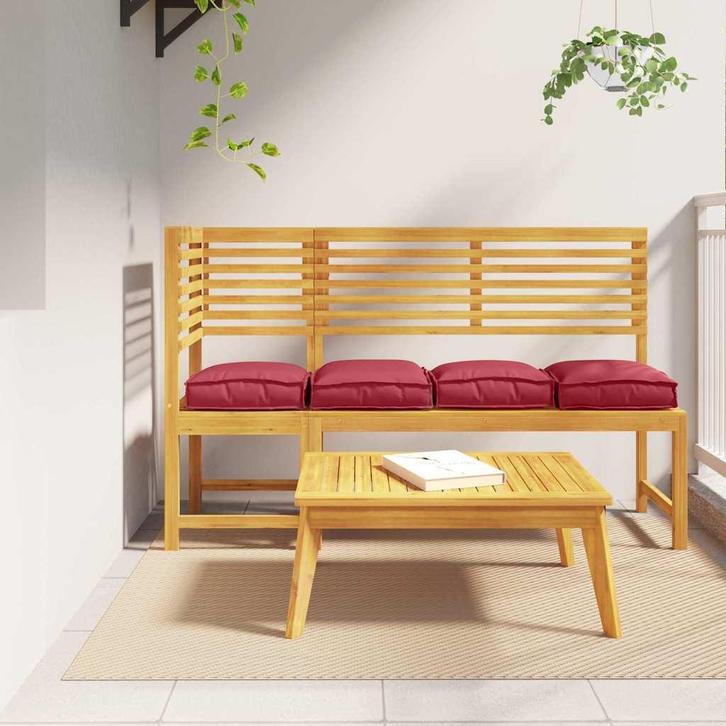 vidaXL Palletkussen voor zitting 4 pcs Wijnrood 40 x 40 x 8, Huis en Inrichting, Woonaccessoires | Kussens, Nieuw, Verzenden