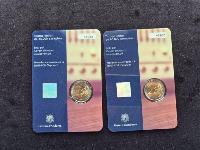 Andorre. 2 Euro 2016 RTV (2 stuks) (Sans Prix de Réserve), Postzegels en Munten, Munten | Europa | Euromunten