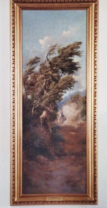 Marko Henry (1855–1921) - Paesaggio Suggestivo con Sentiero, Antiek en Kunst, Kunst | Schilderijen | Klassiek