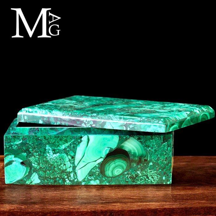 AAA kwaliteit malachiet - exclusieve sigarendoos - Hoogte:, Antiek en Kunst, Curiosa en Brocante