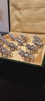 Rond de serviette (12) - Éléphants - métal argenté