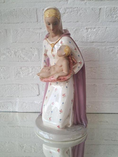 C.I.A Manna - Beeld, Madonna a doratione - 31 cm - Keramiek, Antiek en Kunst, Antiek | Glaswerk en Kristal