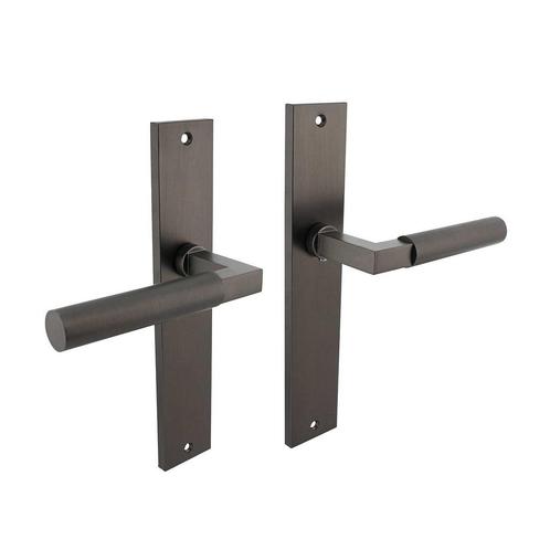 Deurklink Bau-Stil op schild in antracietgrijs, Doe-het-zelf en Bouw, Hang- en Sluitwerk, Klink of Kruk, Nieuw, Overige materialen