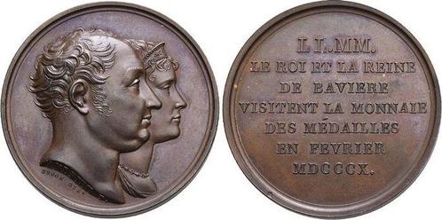 Bronze-medaille 1810 Bayern Maximilian I Joseph 1806-1825, Timbres & Monnaies, Pièces & Médailles, Envoi