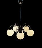 Plafondlamp - Gechromateerd metaal, kristal, Antiek en Kunst