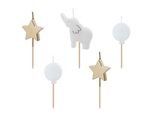 Olifant Kaarsen 5cm 5st, Hobby en Vrije tijd, Feestartikelen, Nieuw, Verzenden