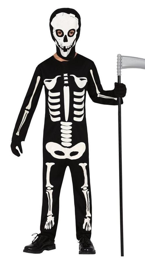 Skelet Halloween Kostuum Kind zwart-wit, Hobby & Loisirs créatifs, Articles de fête, Envoi